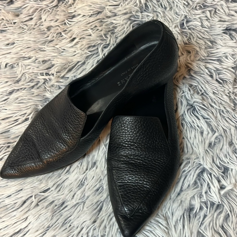 Everlane The Boss Pebble Italian Leather Loafer Flats Black Size 9